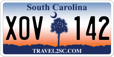 SC license plate XOV142