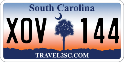 SC license plate XOV144