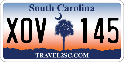 SC license plate XOV145