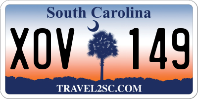 SC license plate XOV149