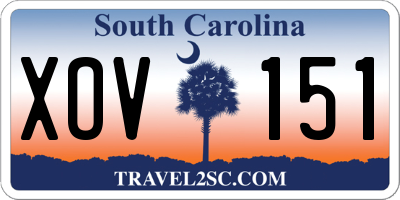 SC license plate XOV151