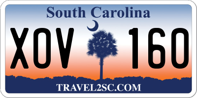 SC license plate XOV160