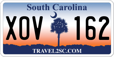SC license plate XOV162
