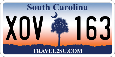 SC license plate XOV163