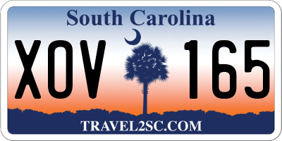 SC license plate XOV165