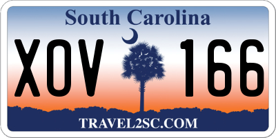 SC license plate XOV166