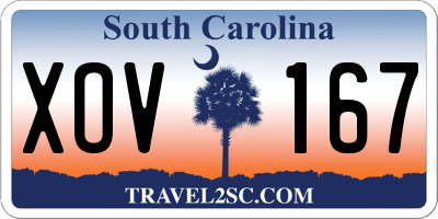 SC license plate XOV167