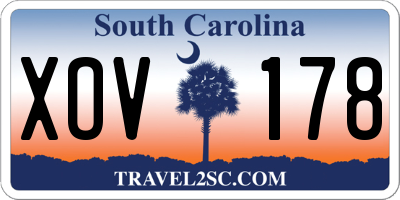 SC license plate XOV178