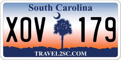 SC license plate XOV179