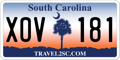 SC license plate XOV181