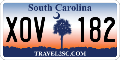 SC license plate XOV182