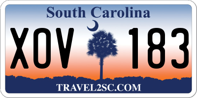 SC license plate XOV183