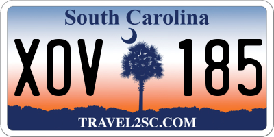 SC license plate XOV185