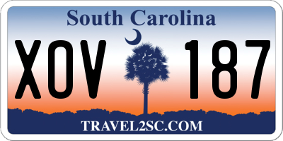 SC license plate XOV187