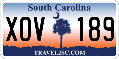 SC license plate XOV189