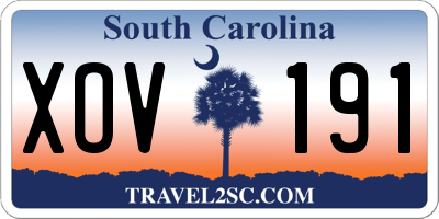 SC license plate XOV191