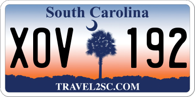 SC license plate XOV192