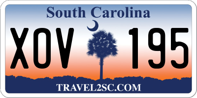 SC license plate XOV195