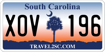 SC license plate XOV196