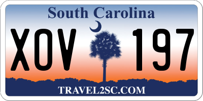 SC license plate XOV197