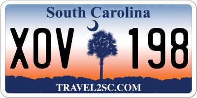 SC license plate XOV198