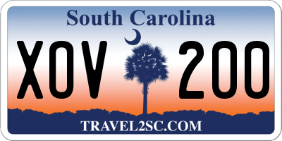 SC license plate XOV200