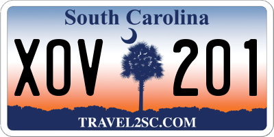 SC license plate XOV201