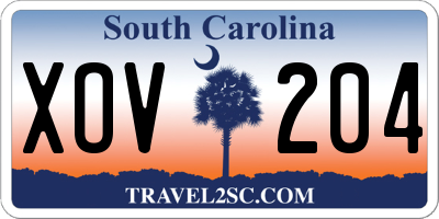 SC license plate XOV204