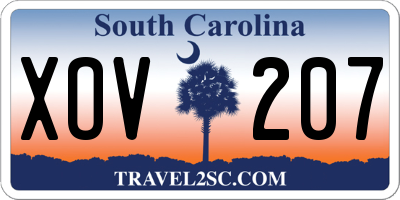 SC license plate XOV207