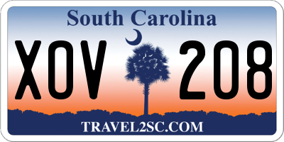 SC license plate XOV208