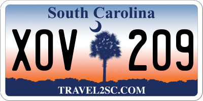 SC license plate XOV209