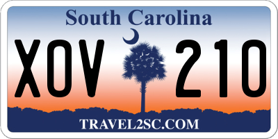 SC license plate XOV210