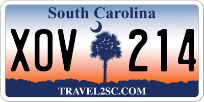 SC license plate XOV214