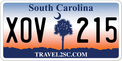 SC license plate XOV215