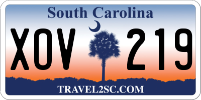 SC license plate XOV219