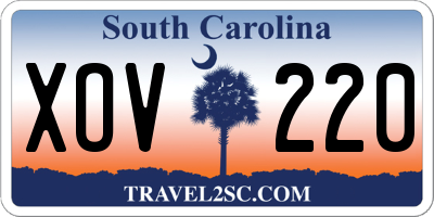 SC license plate XOV220
