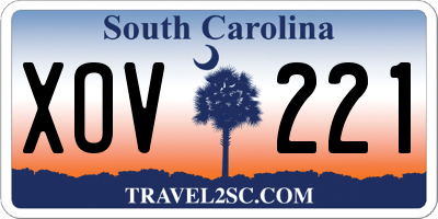 SC license plate XOV221