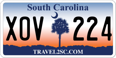 SC license plate XOV224