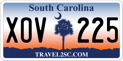 SC license plate XOV225