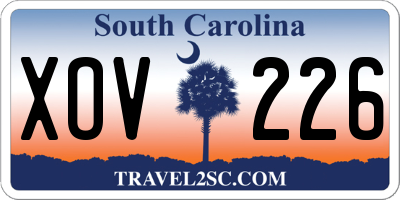 SC license plate XOV226
