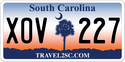 SC license plate XOV227