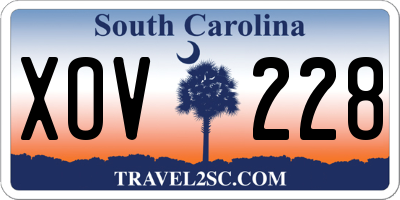 SC license plate XOV228