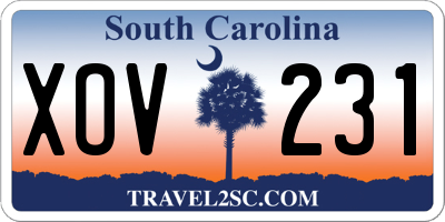 SC license plate XOV231