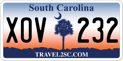 SC license plate XOV232