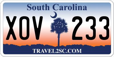 SC license plate XOV233