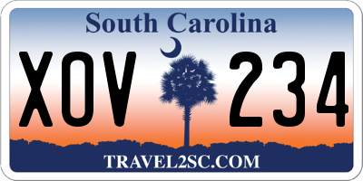 SC license plate XOV234
