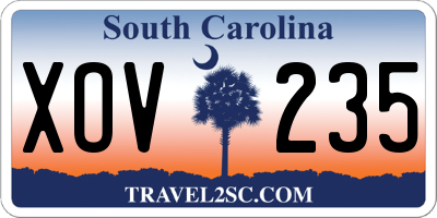 SC license plate XOV235