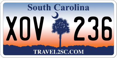 SC license plate XOV236