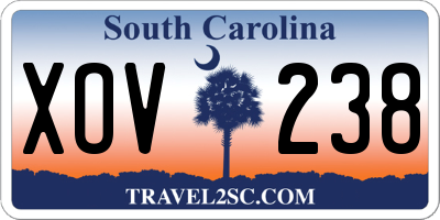 SC license plate XOV238