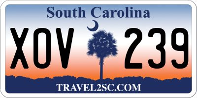 SC license plate XOV239